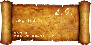 Laky Irén névjegykártya